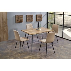 'LARSON Table, Top - Natural, Legs - Black'