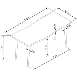 'LARSON Table, Top - Natural, Legs - Black' 'LARSON Table, Top - Natural, Legs - Black'