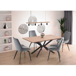 'LEGARTO Extendable Table Top - Natural Oak, Leg - Black'
