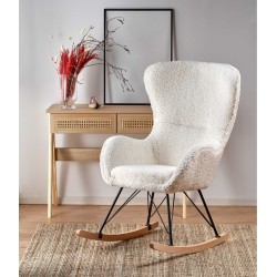 'LIBERTO 2 Relaxation Armchair in Cream / Black / Natural'