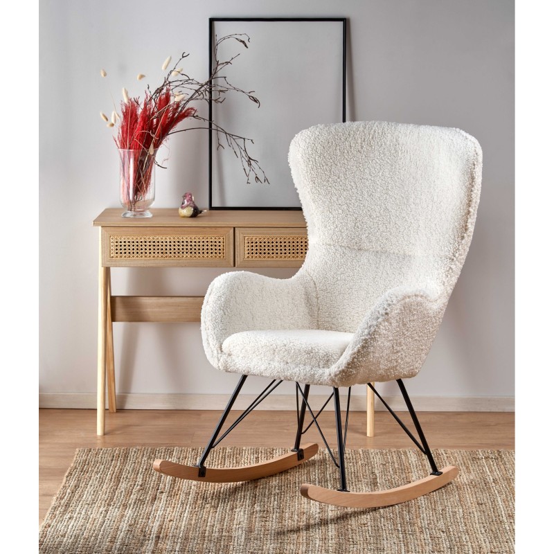 'LIBERTO 2 Relaxation Armchair in Cream / Black / Natural'