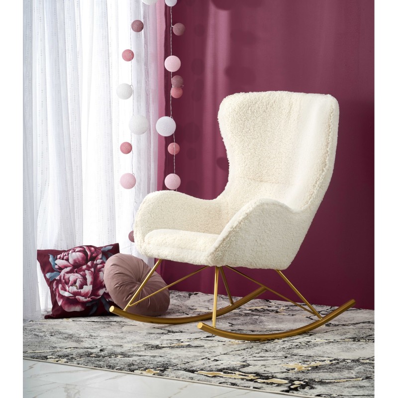 'LIBERTO Cream/Gold Relaxation Armchair' 'LIBERTO Cream/Gold Relaxation Armchair'