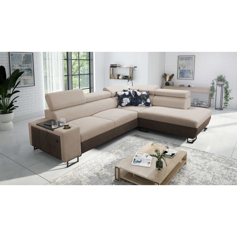 Prestige VII Ecksofa mit weichem Touch, Freya 210.04 + Tauro 8202 - Eleganz und Funktionalität in einem