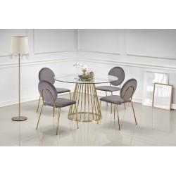 'LIVERPOOL Table, Top - Transparent, Legs - Gold'