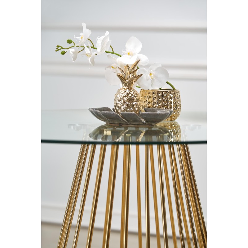 'LIVERPOOL Table, Top - Transparent, Legs - Gold' 'LIVERPOOL Table, Top - Transparent, Legs - Gold'