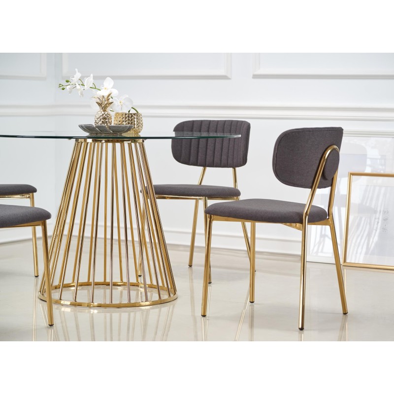 'LIVERPOOL Table, Top - Transparent, Legs - Gold' 'LIVERPOOL Table, Top - Transparent, Legs - Gold'