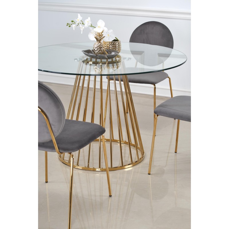 'LIVERPOOL Table, Top - Transparent, Legs - Gold' 'LIVERPOOL Table, Top - Transparent, Legs - Gold'