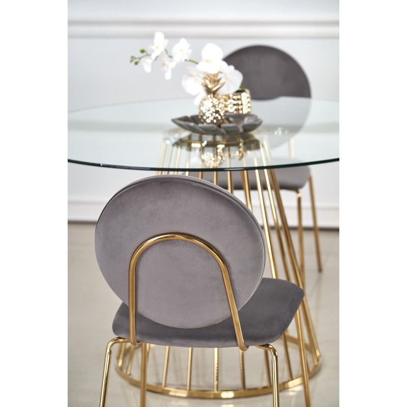 'LIVERPOOL Table, Top - Transparent, Legs - Gold' 'LIVERPOOL Table, Top - Transparent, Legs - Gold'