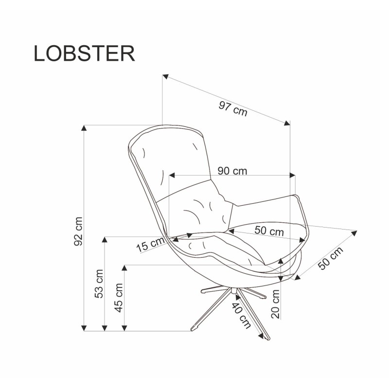 'LOBSTER Cinnamon Relaxation Armchair' 'LOBSTER Cinnamon Relaxation Armchair'