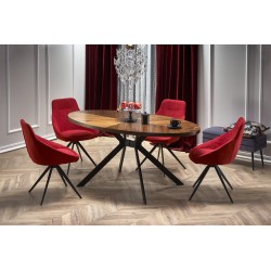 'LOCARNO Table, Walnut Top, Black Leg'