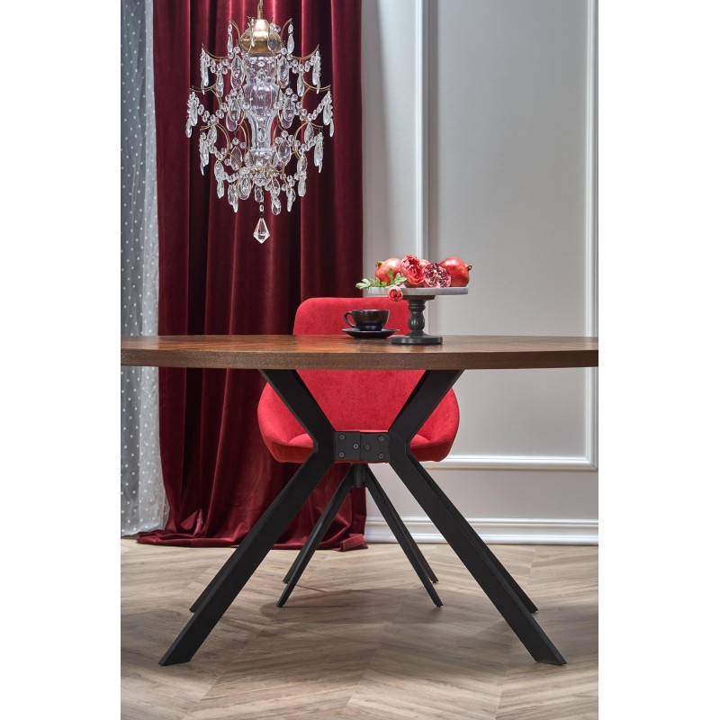 'LOCARNO Table, Walnut Top, Black Leg' 'LOCARNO Table, Walnut Top, Black Leg'