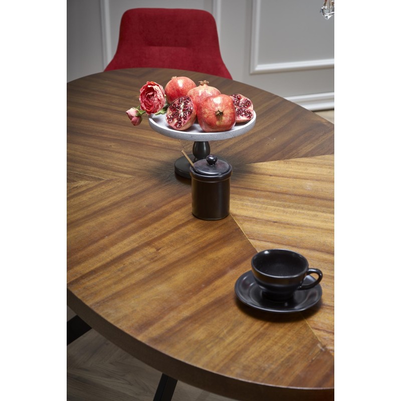 'LOCARNO Table, Walnut Top, Black Leg' 'LOCARNO Table, Walnut Top, Black Leg'