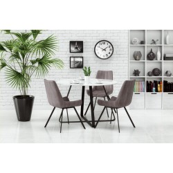 'LOOPER Table Frame - Black, Top - White'