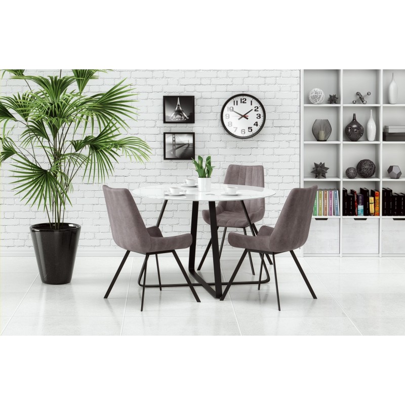 'LOOPER Table Frame - Black, Top - White' 'LOOPER Table Frame - Black, Top - White'