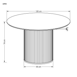 'LOPEZ Round Table, Natural Oak' 'LOPEZ Round Table, Natural Oak'