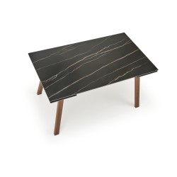 'LOZANO Extendable Table, Black Marble / Walnut' 'LOZANO Extendable Table, Black Marble / Walnut'
