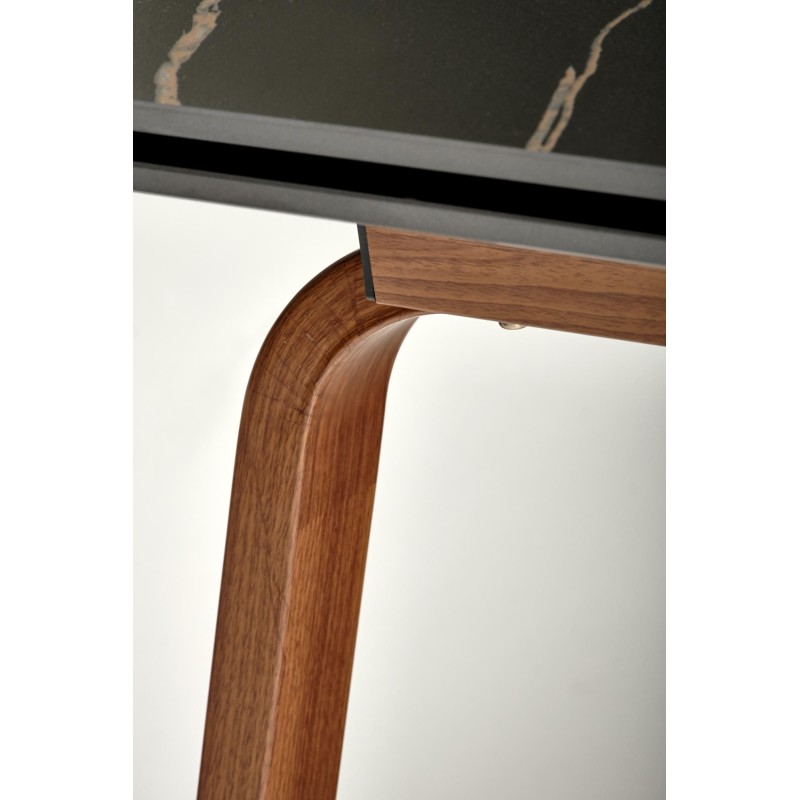 'LOZANO Extendable Table, Black Marble / Walnut' 'LOZANO Extendable Table, Black Marble / Walnut'