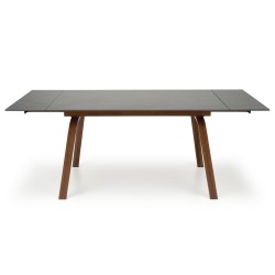 'LOZANO Extendable Table, Black Marble / Walnut' 'LOZANO Extendable Table, Black Marble / Walnut'