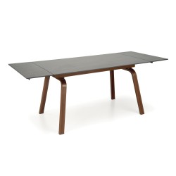 'LOZANO Extendable Table, Black Marble / Walnut' 'LOZANO Extendable Table, Black Marble / Walnut'