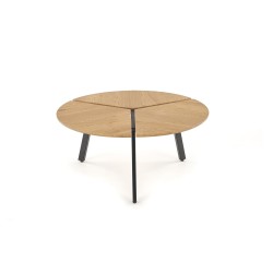 'LUANA Coffee Table Frame - Black, Top - Golden Oak' 'LUANA Coffee Table Frame - Black, Top - Golden Oak'