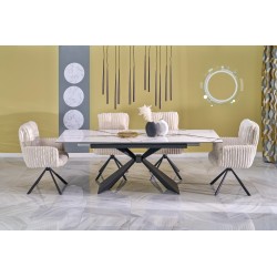 'LUCIANO Extendable Table, Top: White Marble'