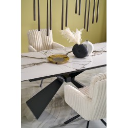'LUCIANO Extendable Table, Top: White Marble' 'LUCIANO Extendable Table, Top: White Marble'
