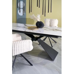 'LUCIANO Extendable Table, Top: White Marble' 'LUCIANO Extendable Table, Top: White Marble'