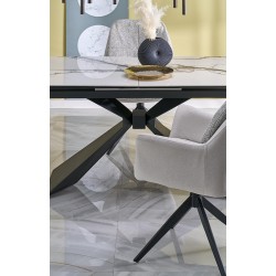 'LUCIANO Extendable Table, Top: White Marble' 'LUCIANO Extendable Table, Top: White Marble'