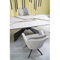 'LUCIANO Extendable Table, Top: White Marble' 'LUCIANO Extendable Table, Top: White Marble'