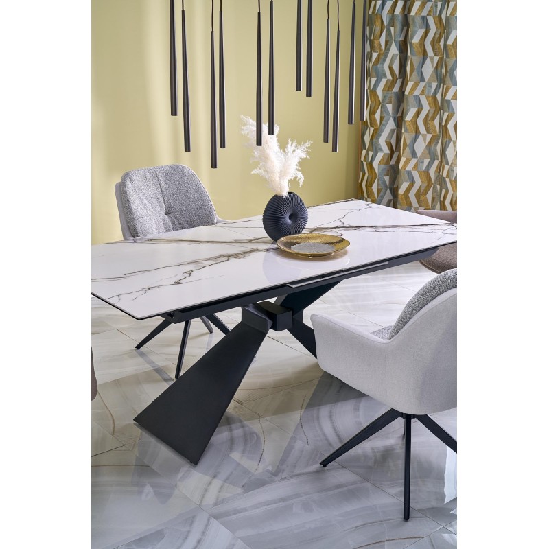 'LUCIANO Extendable Table, Top: White Marble' 'LUCIANO Extendable Table, Top: White Marble'