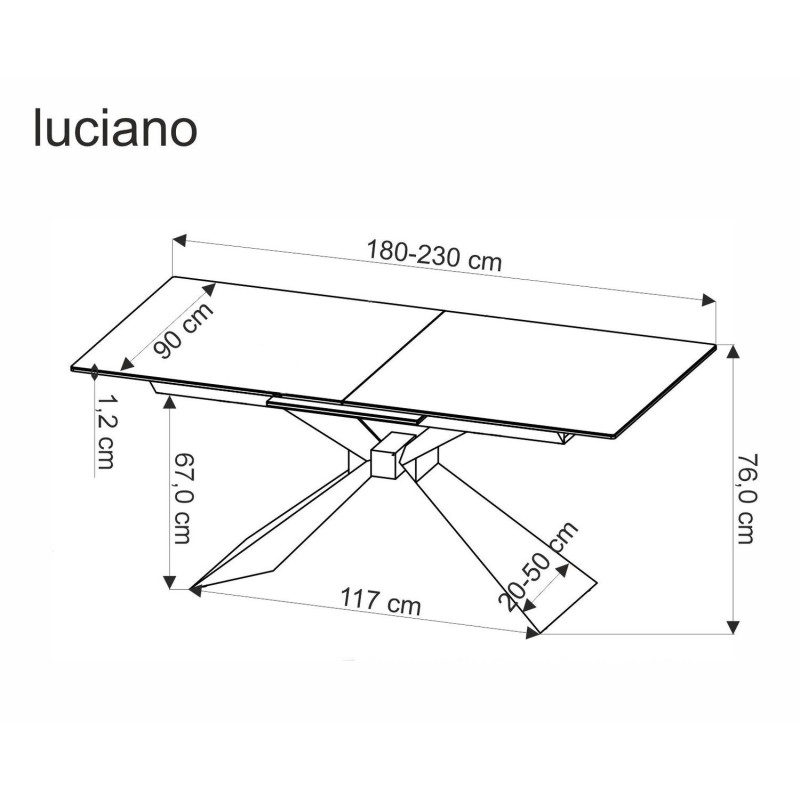 'LUCIANO Extendable Table, Top: White Marble' 'LUCIANO Extendable Table, Top: White Marble'