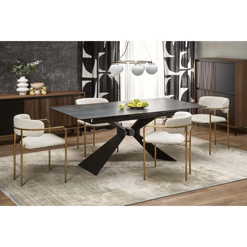 'LUCIANO Extendable Table, Top: Blue Marble' 'LUCIANO Extendable Table, Top: Blue Marble'