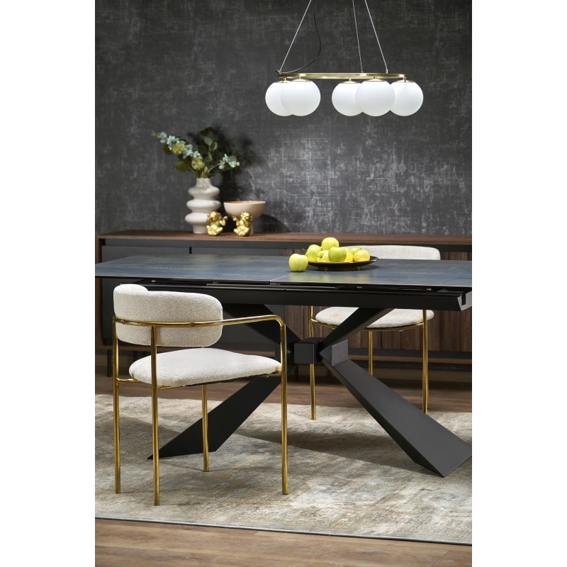 'LUCIANO Extendable Table, Top: Blue Marble' 'LUCIANO Extendable Table, Top: Blue Marble'
