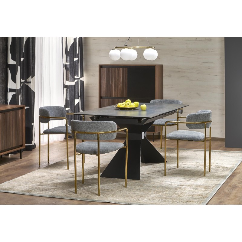 'LUCIANO Extendable Table, Top: Blue Marble' 'LUCIANO Extendable Table, Top: Blue Marble'