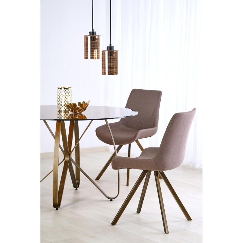 'LUNGO Antique Gold / Brown Table' 'LUNGO Antique Gold / Brown Table'