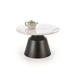 'MAGNETA Set of 2 Benches, White Marble / Black' 'MAGNETA Set of 2 Benches, White Marble / Black'