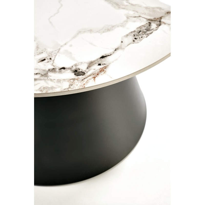 'MAGNETA Set of 2 Benches, White Marble / Black' 'MAGNETA Set of 2 Benches, White Marble / Black'