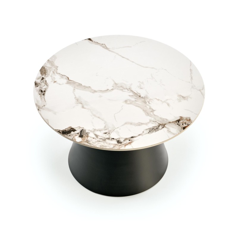 'MAGNETA Set of 2 Benches, White Marble / Black' 'MAGNETA Set of 2 Benches, White Marble / Black'