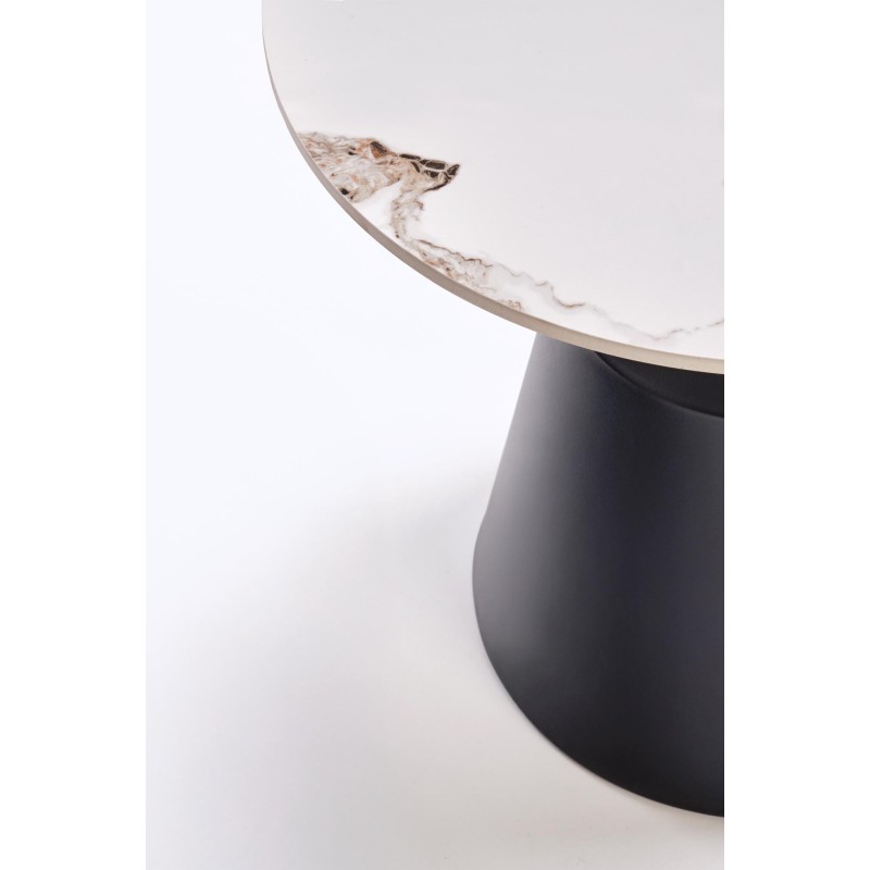 'MAGNETA Set of 2 Benches, White Marble / Black' 'MAGNETA Set of 2 Benches, White Marble / Black'