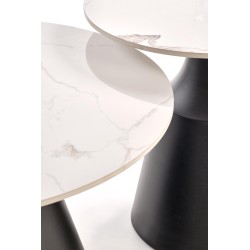 'MAGNETA Set of 2 Benches, White Marble / Black' 'MAGNETA Set of 2 Benches, White Marble / Black'
