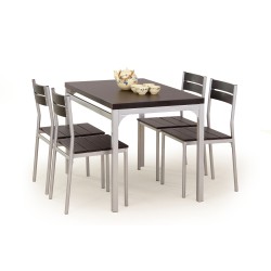 'MALCOLM set table + 4 wenge chairs'