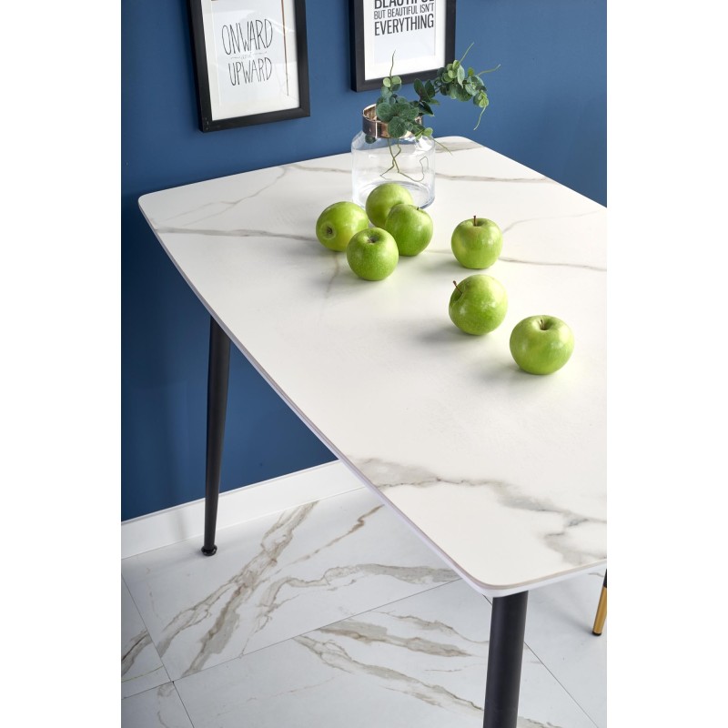 'MARCO White Marble / Black Table' 'MARCO White Marble / Black Table'