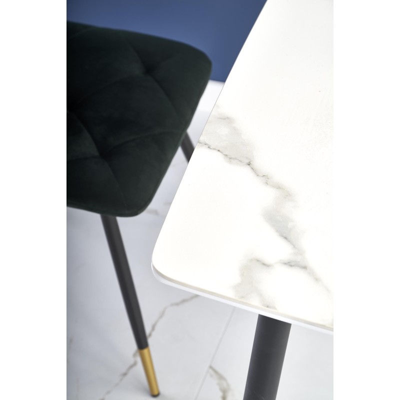 'MARCO White Marble / Black Table' 'MARCO White Marble / Black Table'