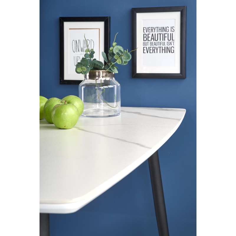 'MARCO White Marble / Black Table' 'MARCO White Marble / Black Table'