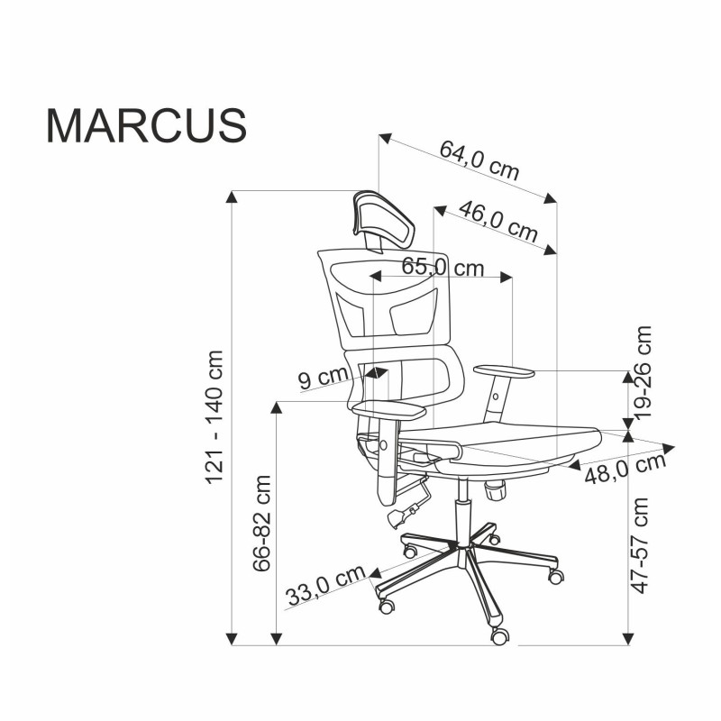 MARCUS fotel gabinetowy czarny MARCUS fotel gabinetowy czarny