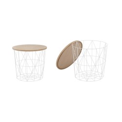 'MARIFFA Bench Frame - White, Top - Natural'