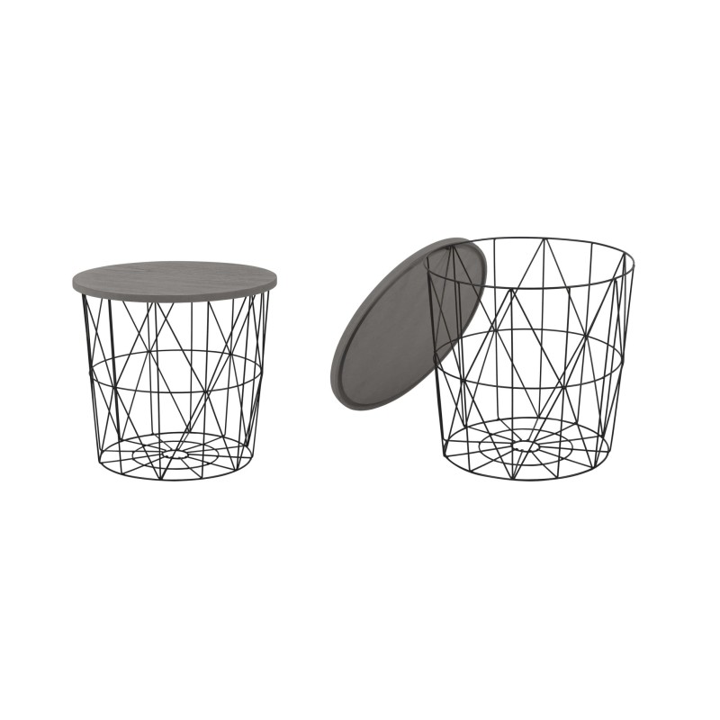 'MARIFFA Bench Frame - Black, Top - Ash Grey' 'MARIFFA Bench Frame - Black, Top - Ash Grey'