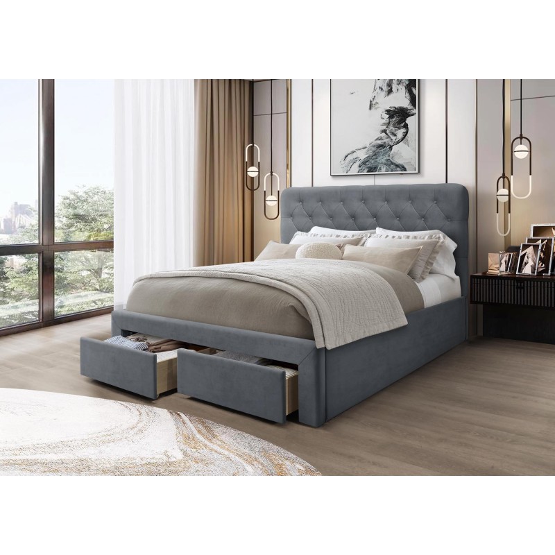 'MARISOL 160 cm Ash Grey Bed' 'MARISOL 160 cm Ash Grey Bed'