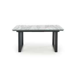 'MARLEY Extendable Table Top - White Marble / Ash Grey, Legs - Black' 'MARLEY Extendable Table Top - White Marble / Ash Grey, Legs - Black'