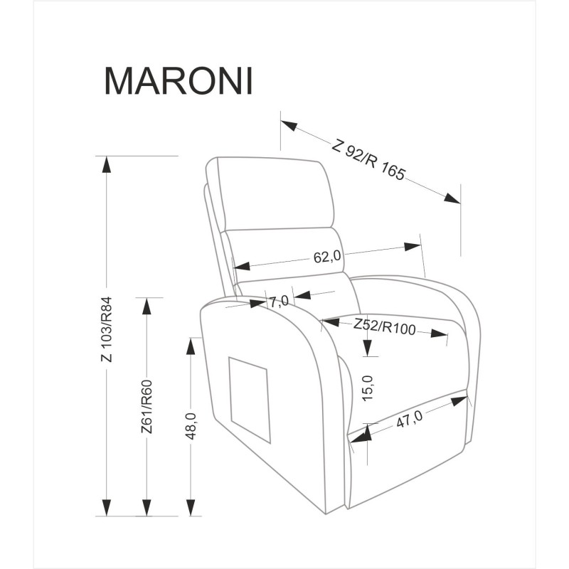 'MARONI Relaxation Armchair in Ash Grey' 'MARONI Relaxation Armchair in Ash Grey'